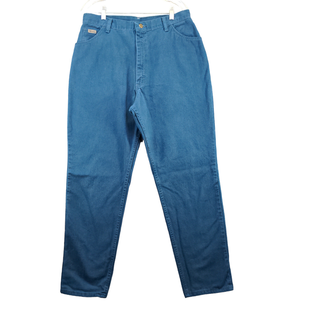 Wrangler Men's Denim Jeans Solid Blue 32x31 5-Pocket 100% Cotton